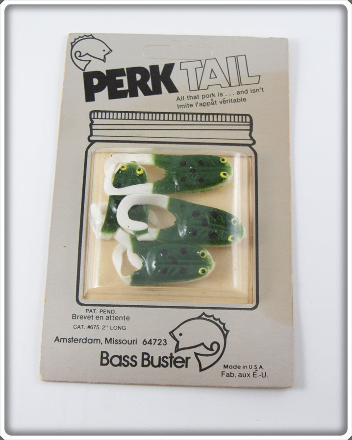 Vintage Bass Buster Perk Tail Frogs On Card