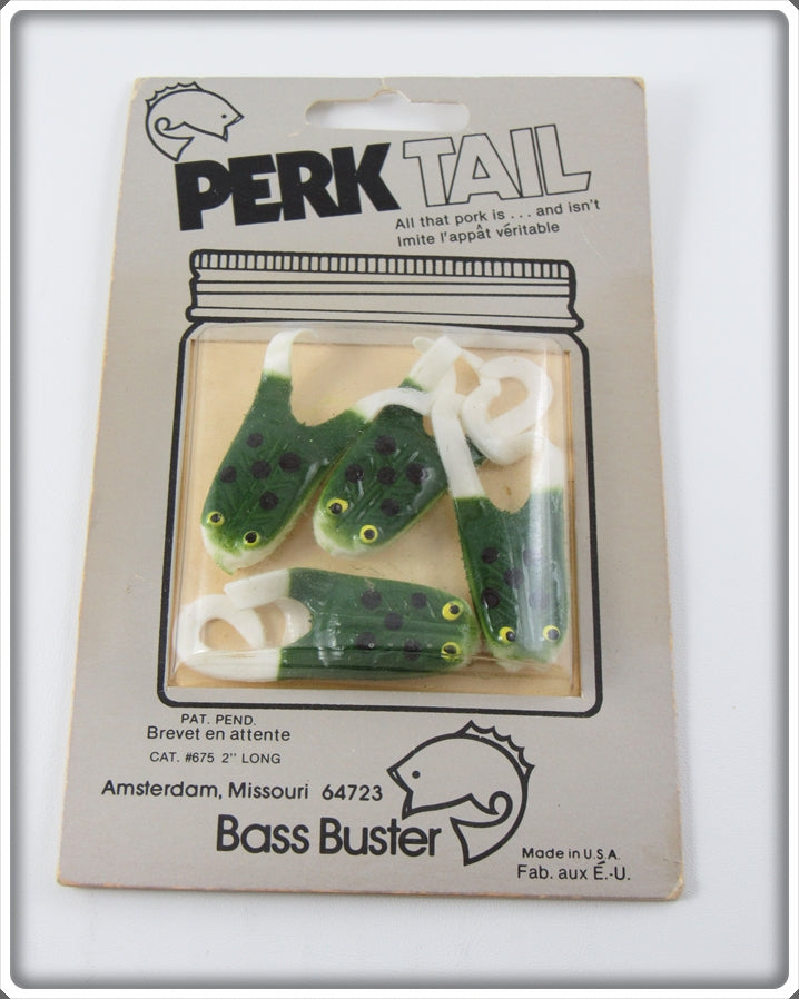 Vintage Bass Buster Perk Tail Frogs On Card
