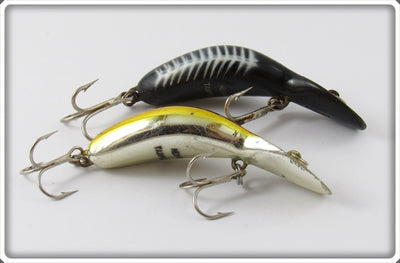 Heddon Tadpolly Pair: Black Shore & Yellow Chrome