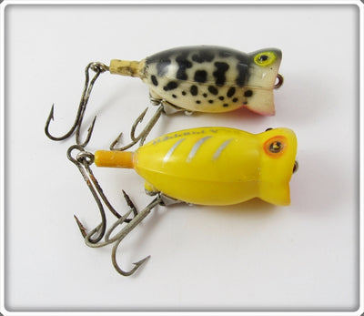 Arbogast Hula Popper Pair: Yellow Shore & Coachdog