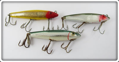 L & S 7M Minnow Lot Of Three: Yellow/Gold & Green/Silver