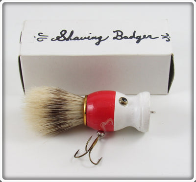 S.E Lures Red & White Shaving Badger Lure In Box 