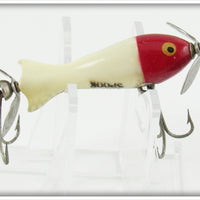 Vintage Heddon Red Head White Tiny Spook Lure