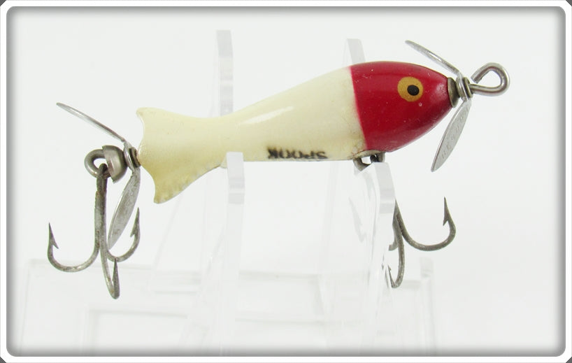 Vintage Heddon Red Head White Tiny Spook Lure