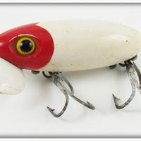 Fred Arbogast Red & White Plastic Lip Jitterbug