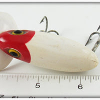 Fred Arbogast Red & White Plastic Lip Jitterbug