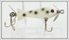 Vintage Heddon White Black Spots Tiny Spook Lure