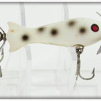 Vintage Heddon White Black Spots Tiny Spook Lure