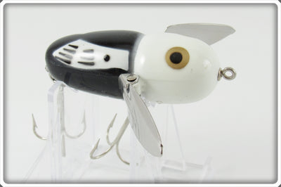 Vintage Heddon Black White Head Crazy Crawler Lure