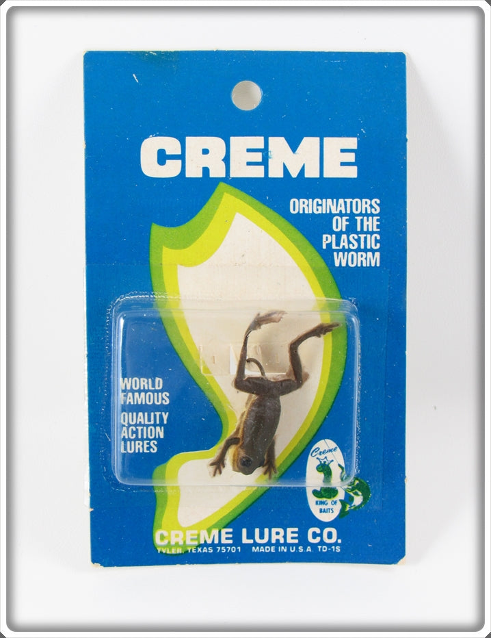 Vintage Creme Medium Frog Lure On Card