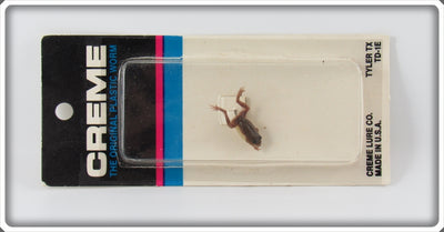 Vintage Creme Small Brown Frog Lure On Card 