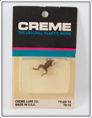 Vintage Creme Small Brown Frog Lure On Card