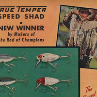 1942 True Temper Crippled Shad & Speed Shad Two Sided Ad
