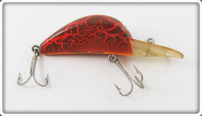 Vintage Heddon Orange Crackleback Hedd Hunter Lure 