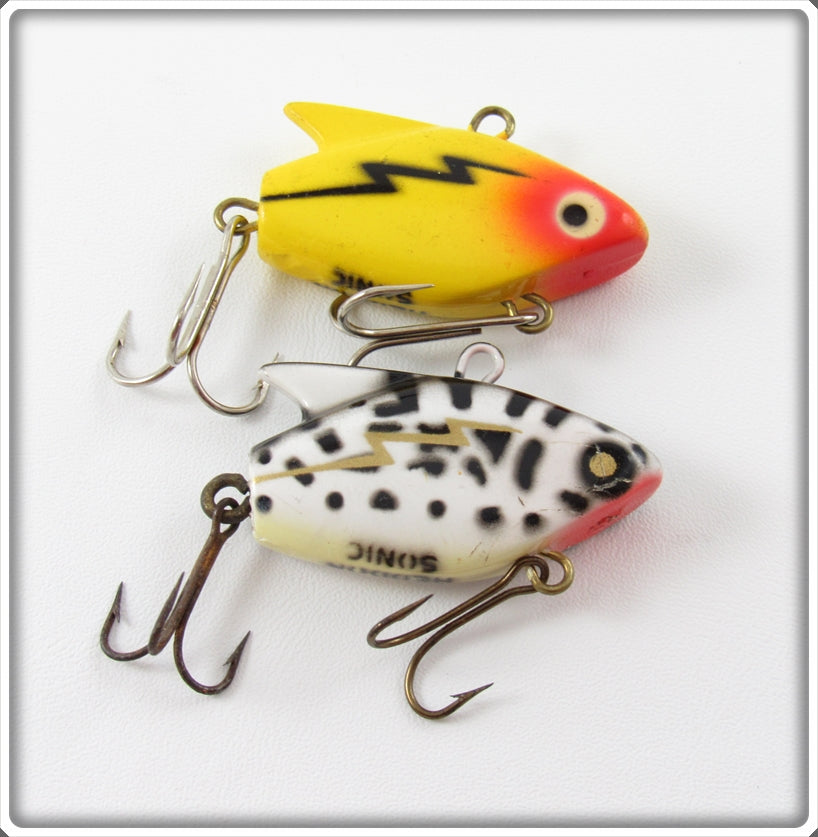 Vintage Heddon Coachdog & Yellow Sonic Lure Pair