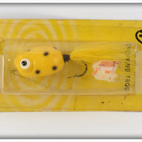 Vintage Weber Yellow Spinning Frog Lure On Card 