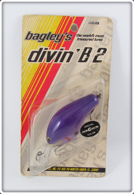 Vintage Bagley Purple On Purple Divin' B2 Lure On Card
