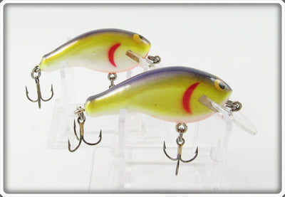 Vintage Sisson Purple & Yellow Crankbait Lure Pair 