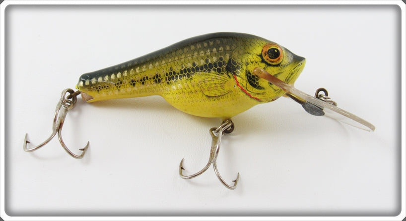 Vintage Bagley Litte Bass On Chartreuse Small Fry Bass Lure For