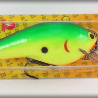 Bagley Apple Green On Chartreuse Balsa B3 Lure On Card