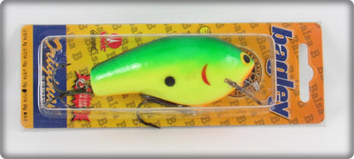 Bagley Apple Green On Chartreuse Balsa B3 Lure On Card
