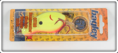 Bagley Black On Chartreuse Balsa B2 Lure On Card
