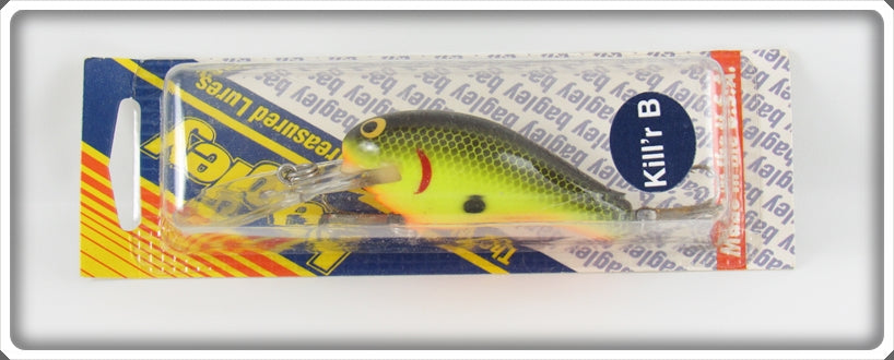 Bagley Black On Chartreuse Diving Killer B II Lure On Card