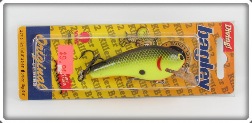 Bagley Black On Chartreuse Kill'r B Lure On Card