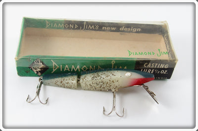 Vintage Diamond Jim Tackle Co Blue & White Diamond Jim In Box