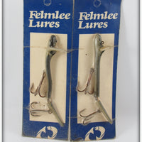 Vintage Felmlee Eel Lure Pair On Cards 