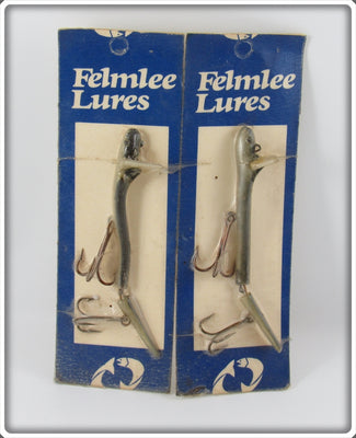 Vintage Felmlee Eel Lure Pair On Cards 