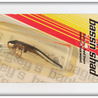 Vintage Bagley Flash Back On Gold Bass'N Shad Lure On Card 