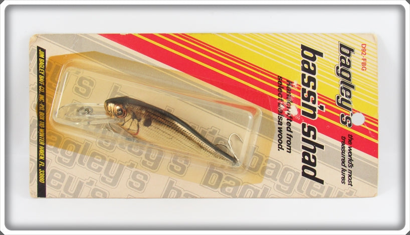 Vintage Bagley Flash Back On Gold Bass'N Shad Lure On Card 