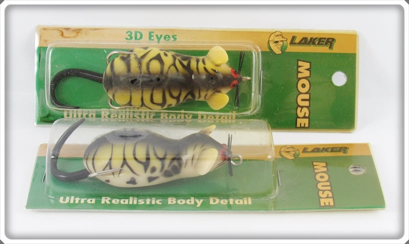 Laker Fishing Tackle Mouse Lure Pair On Cards