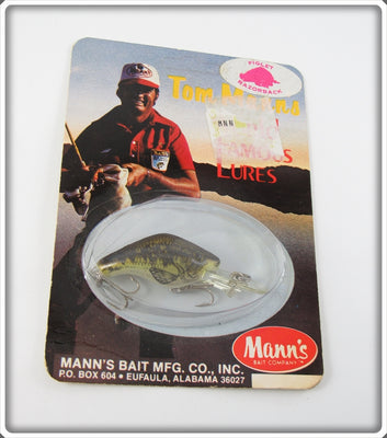 Vintage Mann's Natural Bass Razorback Piglet Lure On Card