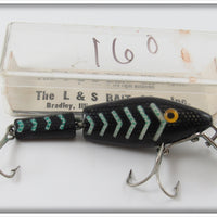 Vintage L&S Bait Co Black White Bars Pike Master Lure In Box