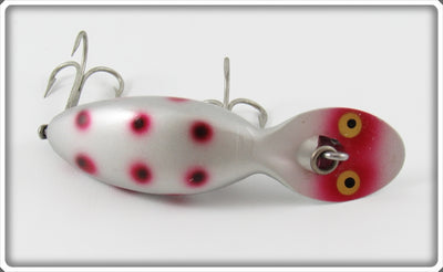 Vintage Heddon Silver Red & Black Spots Tadpolly Spook Lure
