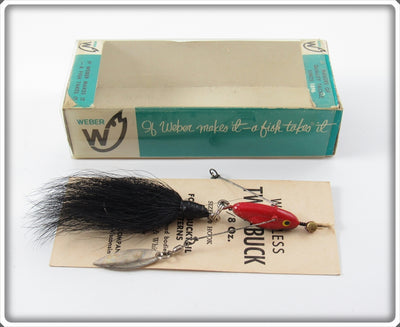 Vintage Weber Red & Black Twin Buck Lure In Box