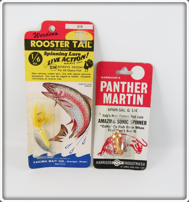 Vintage Rooster Tail & Panther Martin Spinner Pair On Cards