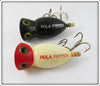 Arbogast Hula Popper Pair: Black & White/Red