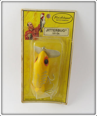 Arbogast Yellow Shore Jointed Jitterbug On Card