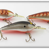 Rapala Crawdad & Silver Black Fat Rap Lot Of Three