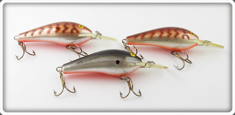 Rapala Crawdad & Silver Black Fat Rap Lot Of Three