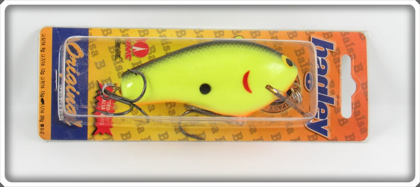 Bagley Black On Chartreuse Balsa B3 Lure On Card