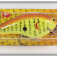Bagley Dark Crayfish On Chartreuse Balsa B3 Lure On Card