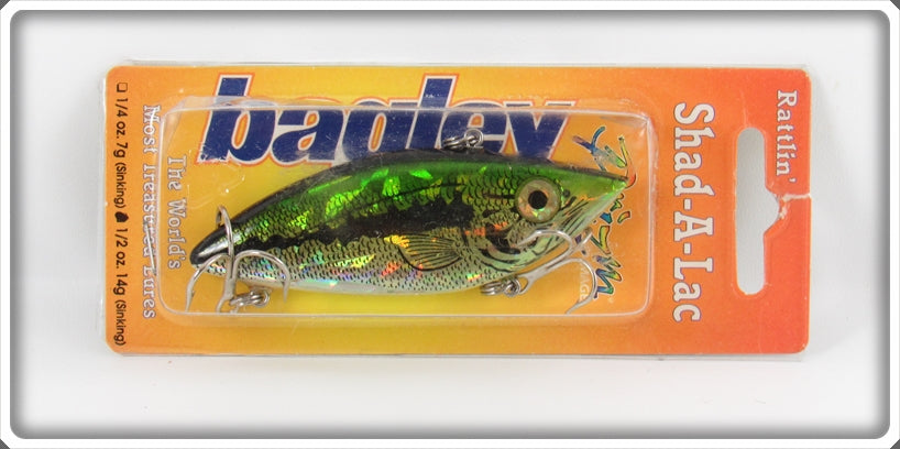 Bagley Prizm Rattlin' Shad-A-Lac Lure On Card 