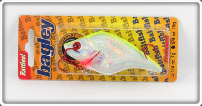 Bagley Chartreuse On White Sinking Baitfish Lure On Card