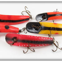 Helin Orange, Yellow & Red Flatfish Lot Of Five