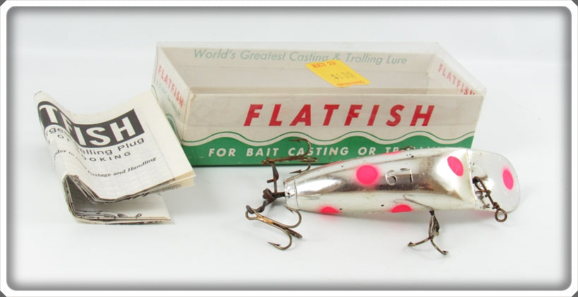 Helin Silver Plate Red Fluorescent Spots Flatfish In Box