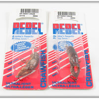 Rebel Brown Teeny Craw Lure Pair On Cards